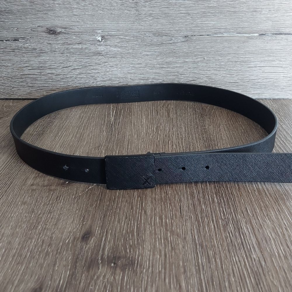 Express Men's Black Faux Leather Belt 34/36
